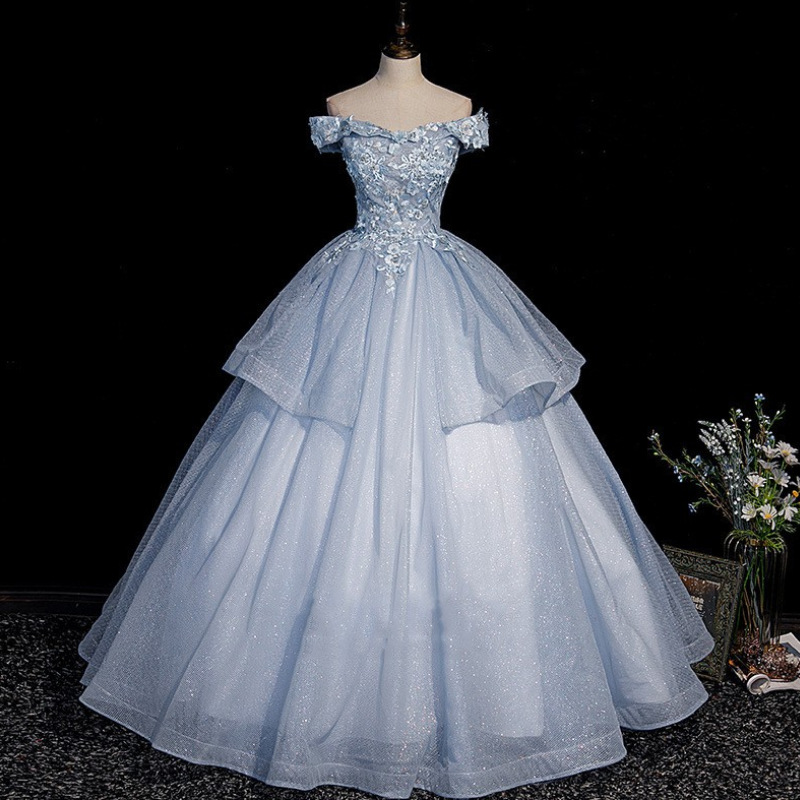 Off Shoulder Blue Formal Dress Costume On Luulla