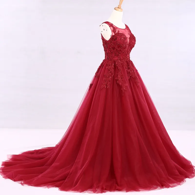 Appliqued Red Long Evening Gowns Formal Occasion Dress on Luulla