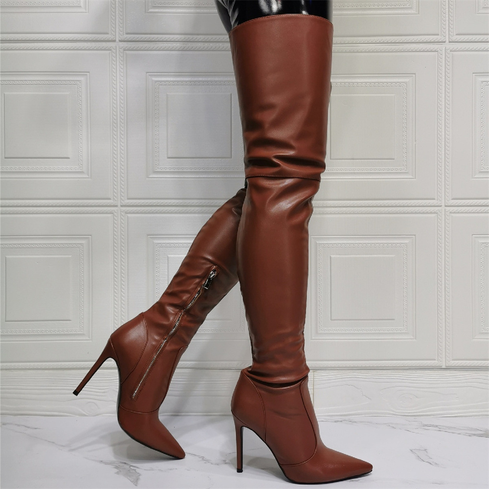 heeled brown booties