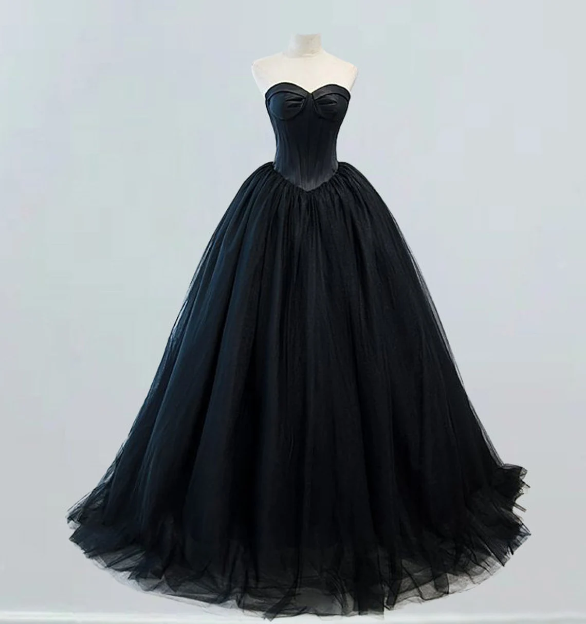 Classy Black Sweetheart Neckline Prom Dress Black Evening Dress Y5385 main image 1