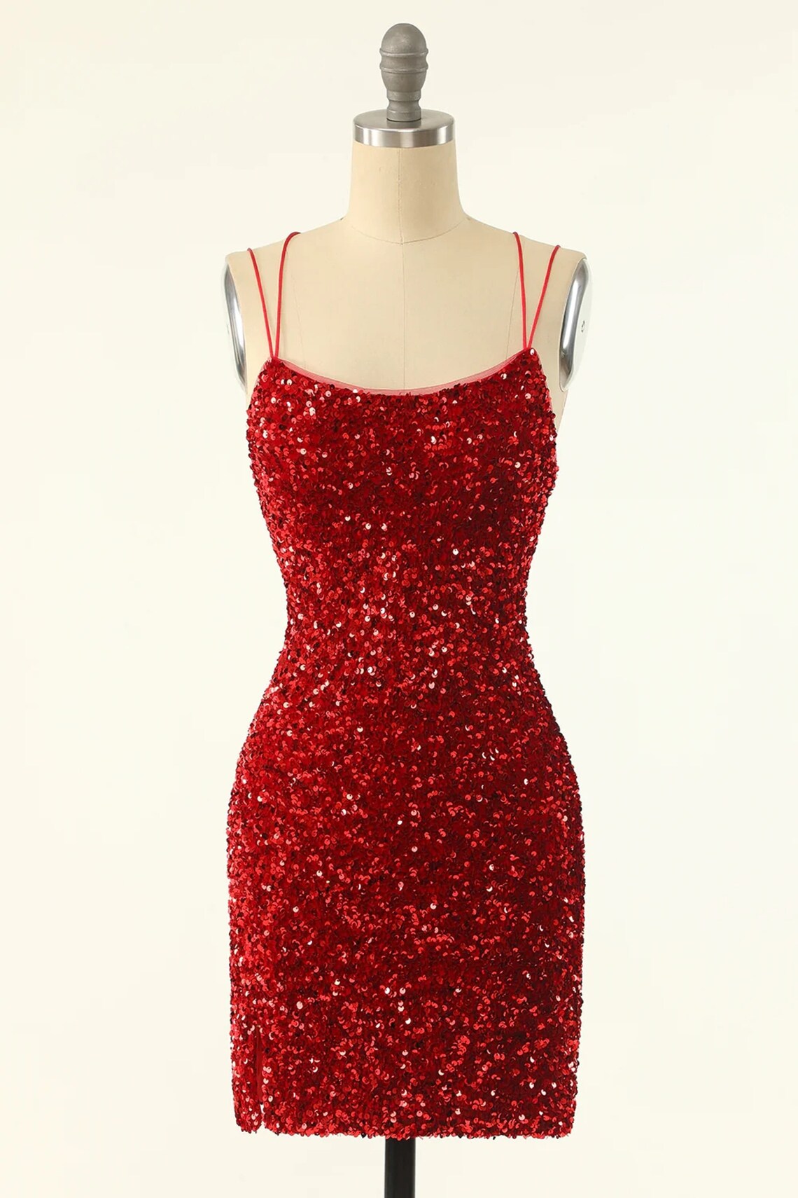 Red Sequin Sheath Cocktail Dress Short on Luulla