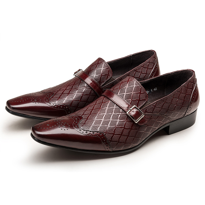 大Sale! ☆Leather Monk Strap Dress Shoes by 5 AVENUE 