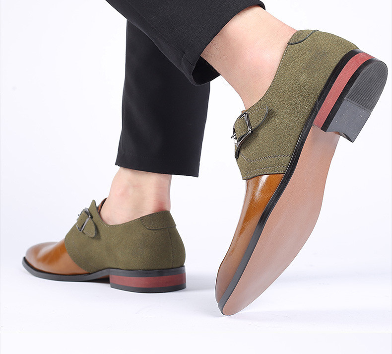 Men Monk Strap Two Tone Casual Shoes on Luulla