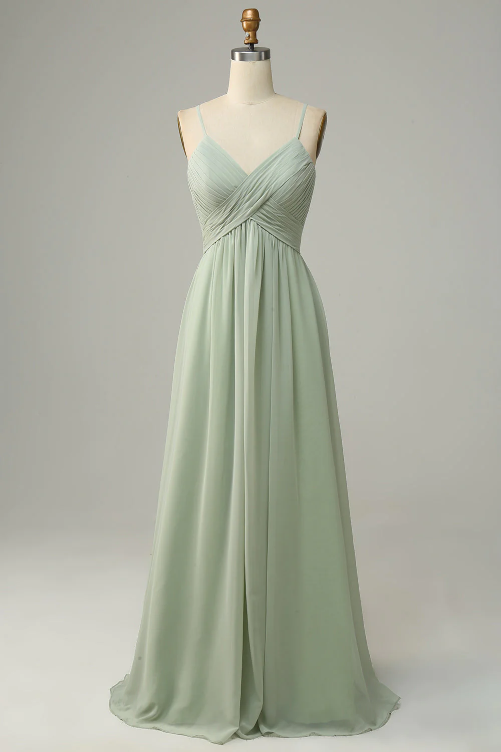 Spaghetti Strap Long Chiffon Bridesmaid Gowns Dusk