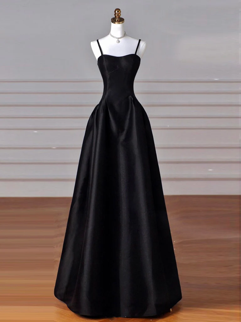 Spaghetti Straps Satin Long Party Dresses, Women's Evening Dress, Elegant Dresses For Women Y668 main image 1